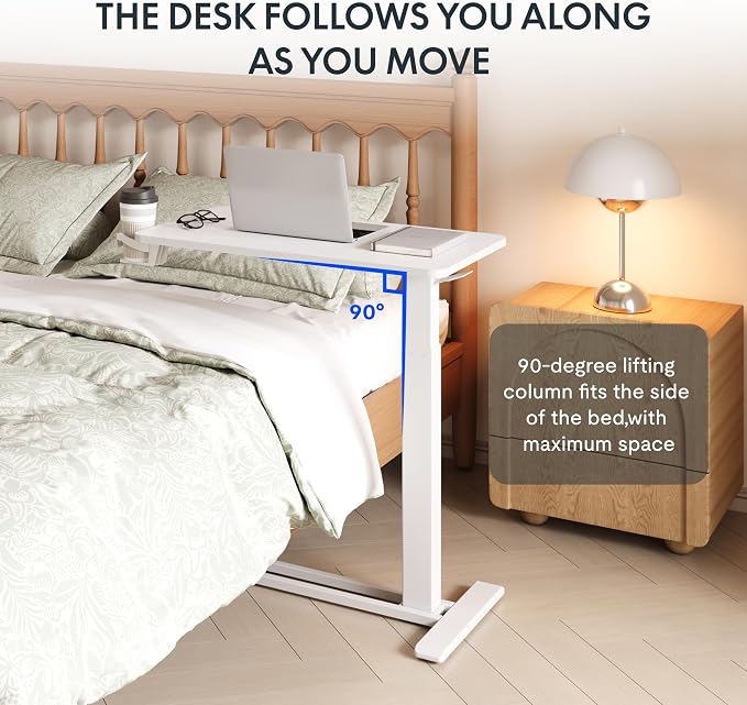 FLEXISPOT H7 32" Pneumatic Height-Adjustable Overbed Table - Image 10
