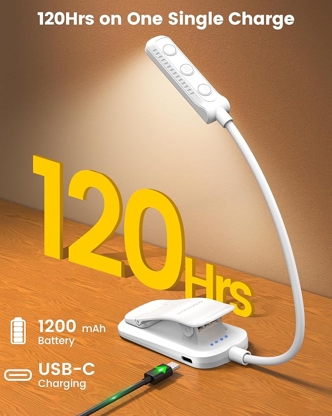 Glocusent 13 LED Book Lights for Reading at Night, Gifts for Book Lovers | - Image 5