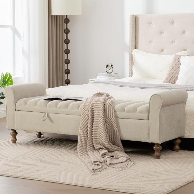 Aoiy & Wifon 65.7" W Large Storage Ottoman Bench, King Size End of Bed Storage - Image 7