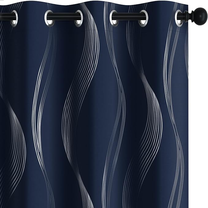 Deconovo Curtains for Living Room, Pattern Blackout Curtains 108 Inch Long | by Unknown