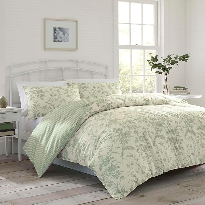 Laura Ashley - Queen Size Bonus Comforter Set, Reversible Cotton Bedding - Image 2
