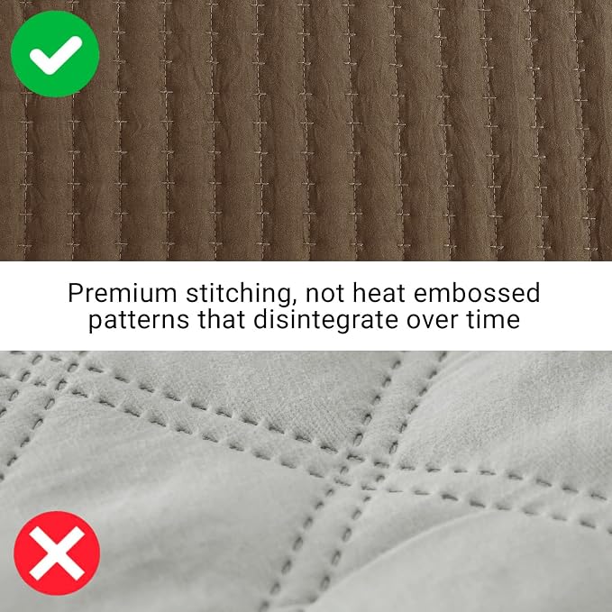 Queen Quilt-Lightweight Bedspreads Coffee Queen Size Quilt Bedding Set | Soft - Image 3