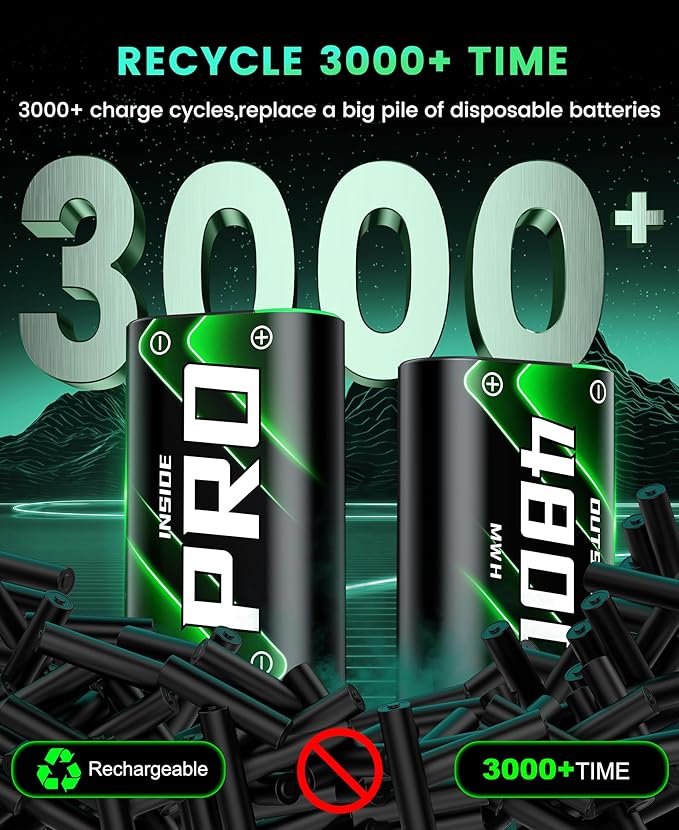 DINOSTRIKE 4X 4800mWh PRO Battery Pack Compatible with Xbox One/Series S/X 【Recharged 3000+ Time】 Battery Pack Rechargeable for Xbox Controller (4X 4800mWh Pro Batteries)