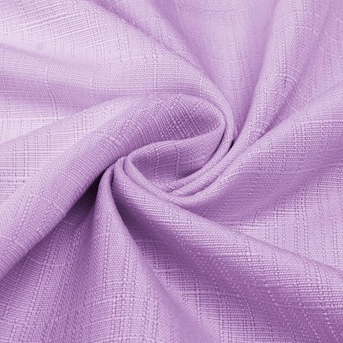Diraysid 100% Blackout Curtains Lilac Linen Curtains - Image 7