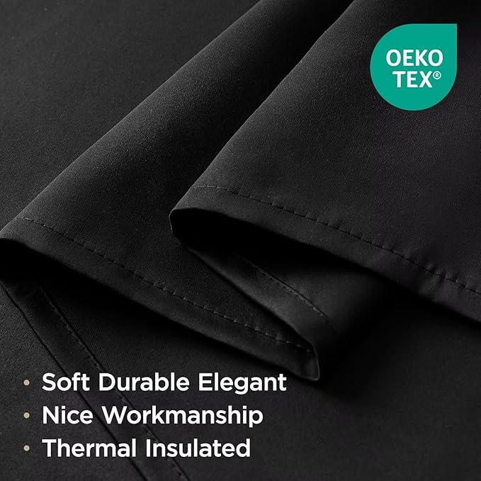 CUCRAF Black Blackout Curtains 84 inch Length 2 Panels Set, Rod Pocket Room - Image 6