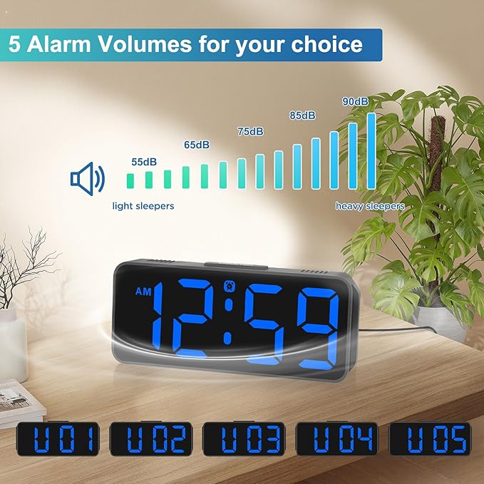 Peakeep Small Compact Digital Alarm Clock Plug-in - Image 3