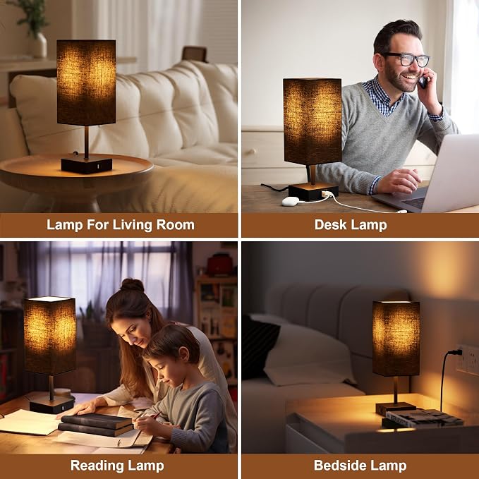 Touch Bedside Table Lamp for Bedroom, Touch 3-Way Dimmable LED Bulb Included - Image 6