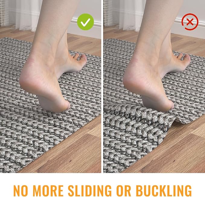 Silicone Non-Slip Rug Pad, Anti Skid Thin Area Rug Pad Gripper, Under Carpet Rug Mats for Hardwood Surface Floors, Keep Rugs in Place-4x6 Ft