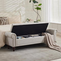 SOFTHION 67" Storage Bench for Bedroom, Linen Upholstered by SofthionDesign