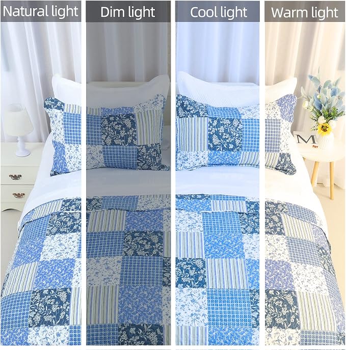 Cmfshape Summer Floral King Quilted Bedspread, Romantic Pink Quilt Set - Image 7