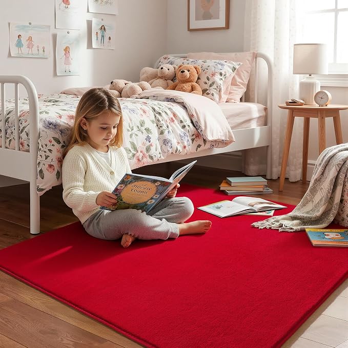 4x4 Square Area Rugs for Bedroom Living Room, Modern Non Slip Minimalist Carpet - Image 4