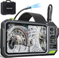 Triple Lens Borescope with 7" IPS Screen, Teslong 1080P HD Industrial Endoscope Inspection Camera with Light, 16.5FT Flexible Automotive Mechanic Scope Tool, Waterproof Pipe Snake Camera in Wall Cam