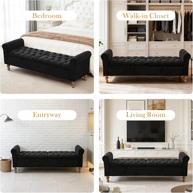 Aoiy & Wifon 65.7" W Large Storage Ottoman Bench, King Size End of Bed Storage - Image 7