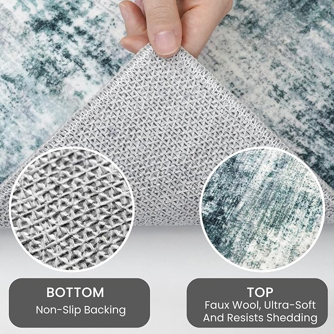 Abstract Area Rugs 9x12 Ft Washable Large Rugs - Image 4