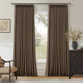 Dutch Cocoa 108 Inch Pinch Pleated Blackout Linen Curtains by Twodrapes