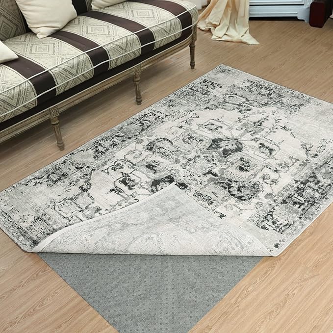 LINLA Dual Surface Felt+Rubber Non-Slip Rug Pad, 5'x7', 1/4" Thick, Strong Grip Cushioning Support Pad, Double-Side Anti-Skid, Safe for All Floor and Finishes, Extra Comfort