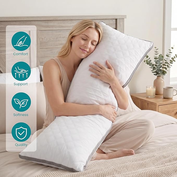 Oubonun Premium Adjustable Loft Quilted Body Pillows - Image 2
