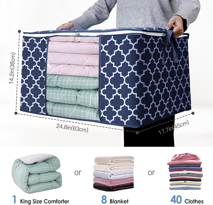 Storage Bags 100L 3Pack Clothes Organization and Storage Containers | Large - Image 2