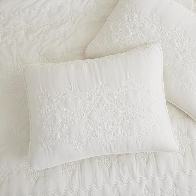 Boho Ivory Quilt Queen Size Bedding Sets - Image 4
