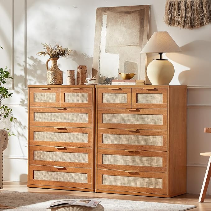 LEYAOYAO Rattan Dresser for Bedroom - Image 2