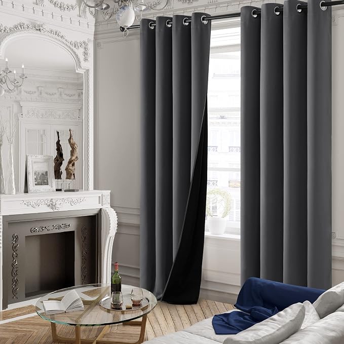 Deconovo 100% Blackout Curtains, Thermal Insulated Window Drapes, Noise - Image 5