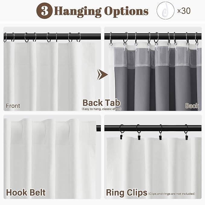 Off White Linen 100% Blackout Curtains - Image 2