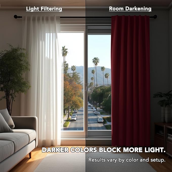 Deconovo Blackout Curtains for Bedroom 108 Inches Long | Back Tab and Rod - Image 6