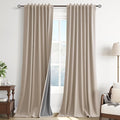 Extra Long 100% Blackout Linen High Ceiling Curtains 108 Inches Long 9 FT by Guken