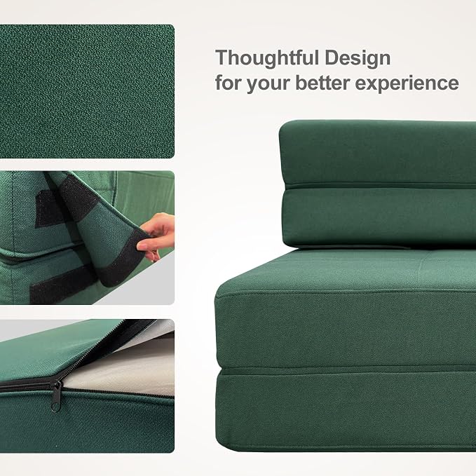 Folding Sofa Bed, Fold Out Couch Memory Foam Sleeper Chair - Image 6