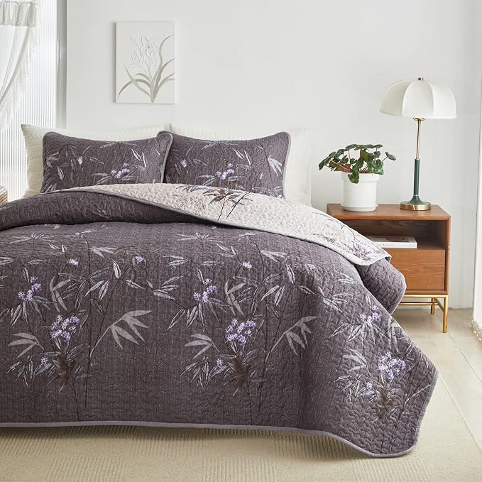 Flysheep Quilt Set 3 Pieces Full/Queen Size, Soft Microfiber Lightweight Bed - Image 4