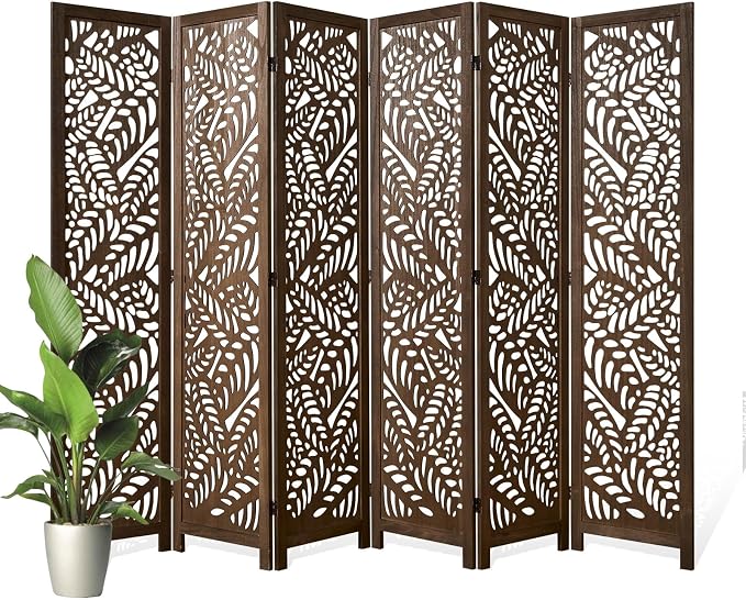 Leaf-Carved Room Divider Privacy Screen by Svimi