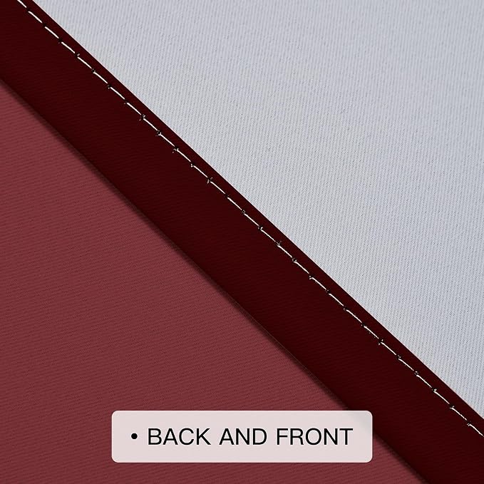 COSVIYA Grommet Room Darkening Ombre Red Curtains W52xL84 inch | Gradient Drapes - Image 5