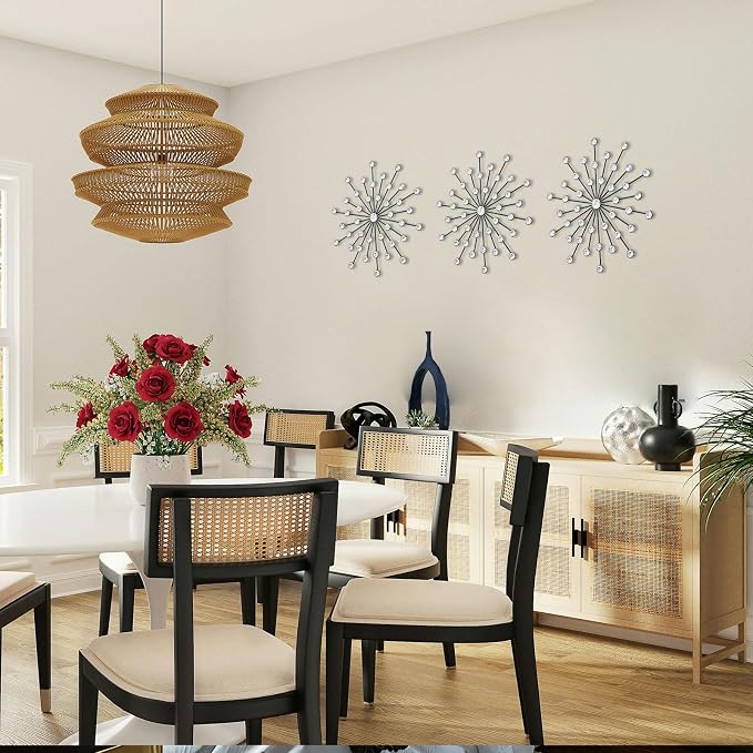 ZEXUIRU 3 Set Black Starburst Wall Art - Image 2