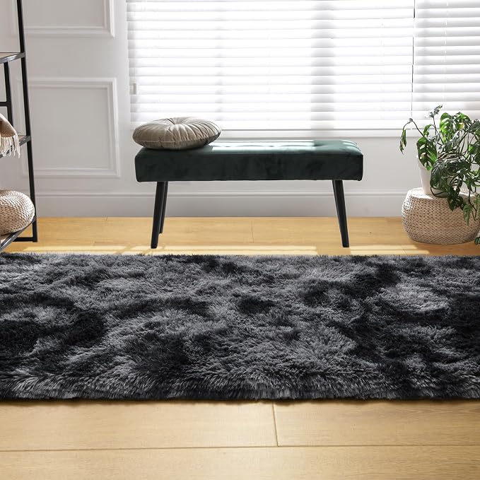 Fluffy Runner Rugs for Bedroom Aesthetic 2x6 Feet, Shag Soft Bedside Rug - Image 5