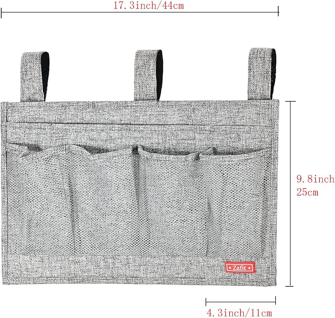 Zafit Linen Bedside Caddy, Bedside Storage Organizer - Image 3