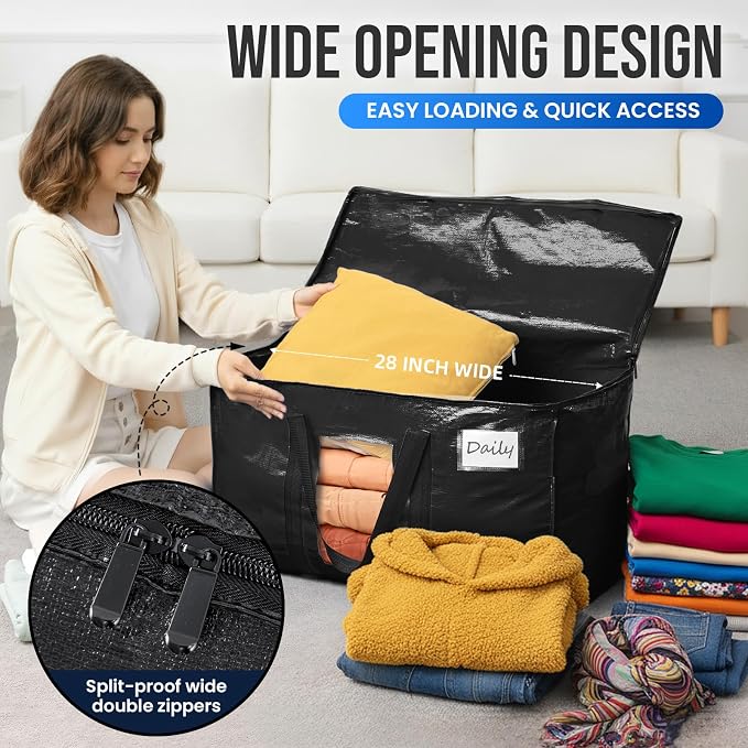 TAILI 10 Pack Black Extra Large Moving Bags, Storage Bag - Image 4