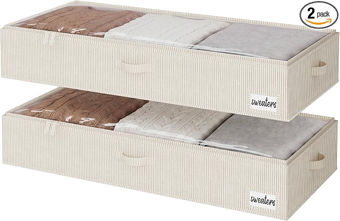 StorageWorks 7 Inch Low Profile Under Bed Storage Containers by StorageWorks