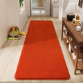 Modern Soft Hallway Runner Rug, 2x6 Feet Orange Washable Runner Rug | Fluffy by AmeareaDirect