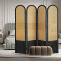 4 Panel Room Dividers and Folding Privacy Screens, Hand-Made Rattan Room Divider by ALeesing