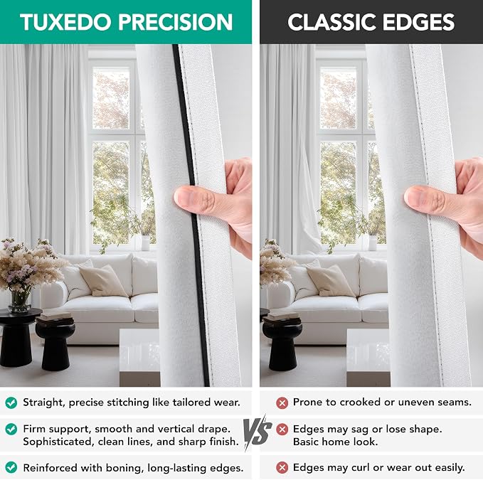 Deconovo Faux Linen 100% Blackout Curtains - Image 5