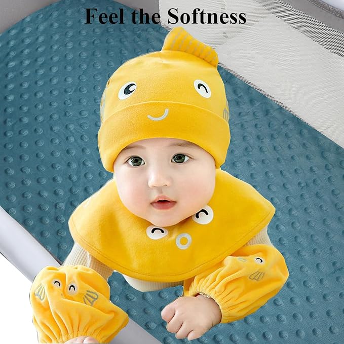 Dot Bassinet Sheet Set 2 Pack Stretch Fitted Bedside Sleeper Bassinet Sheets Sheets,Ultra Soft, for Baby Girls and Boys Blue, Seahorse