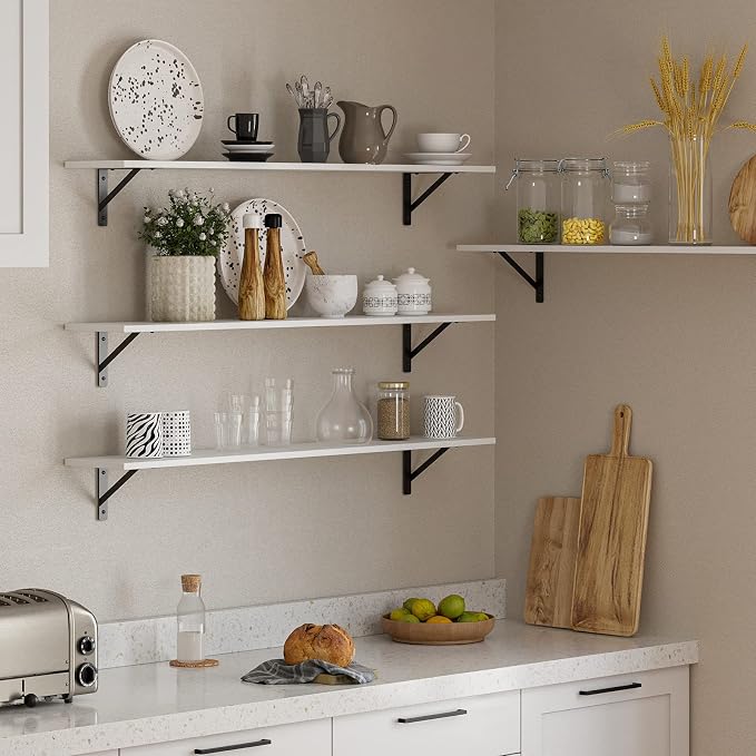 Long Wall Shelves, 47.3Inch Wooden Floating Shelves - Image 7