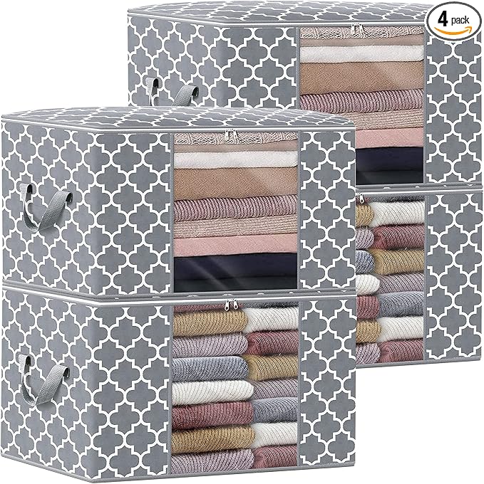 Storage Bags 100L 4Pack Clothes Organization and Storage Containers | Large by WiseLife