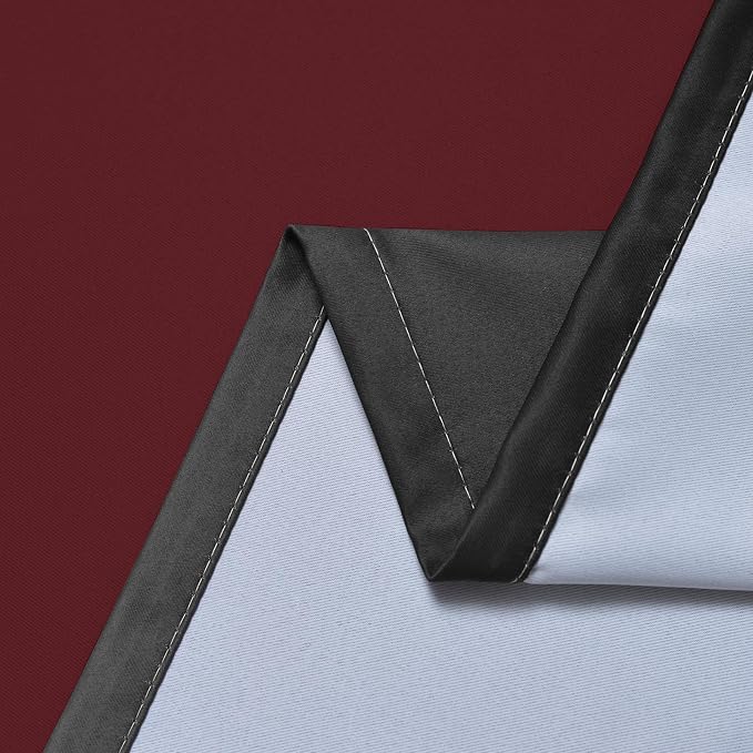 SimpleHome Ombre Burgundy and Black Room Darkening Curtains 84 inch Length | - Image 6