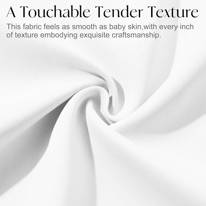 Etherealveil Pure White Pinch Pleated Semi Blackout Curtains 2P 40"x72" | Back - Image 8