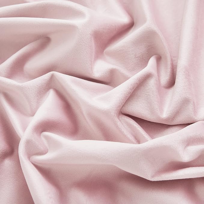 RYB HOME Pink Velvet Curtains 108 inches- Blackout Curtains - Image 6