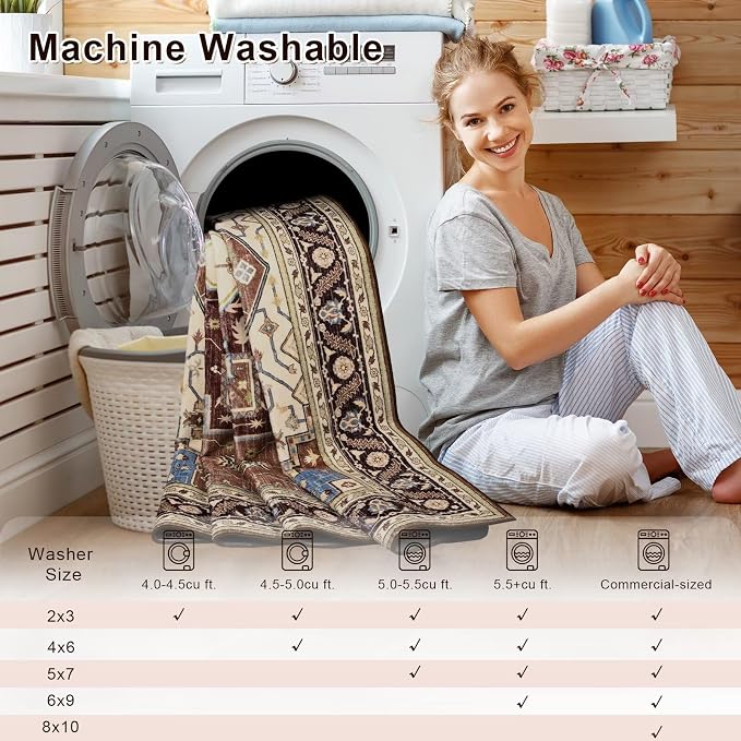 Macgace Washable Vintage Area Rug - Image 9