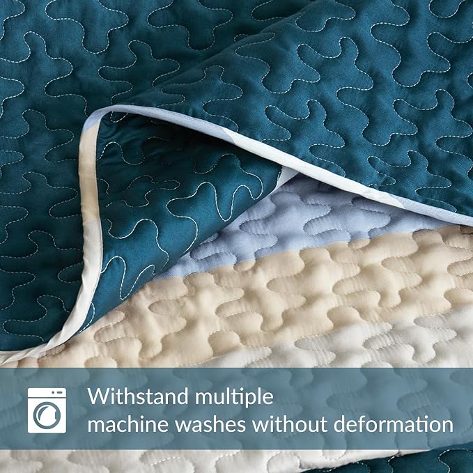 Whale Flotilla Reversible Navy Blue Quilt King Size - Image 9