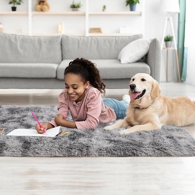 Fluffy Runner Rugs for Bedroom Aesthetic 2x6 Feet, Shag Soft Bedside Rug - Image 9