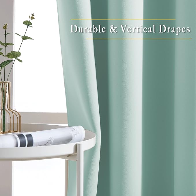 NICETOWN Aqua Blue Blackout Curtains 63 inches Long - Image 5